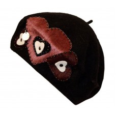 Sakkas Classic Wool Warm Thick French Beret / Winter Hat  Patchwork Hearts  eb-36497753